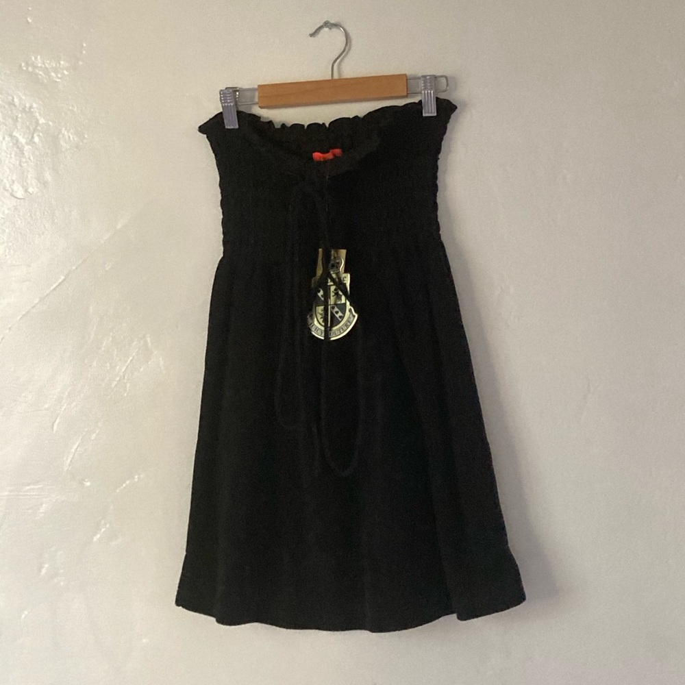 Juicy Couture black tube dress NWT terrycloth P S
